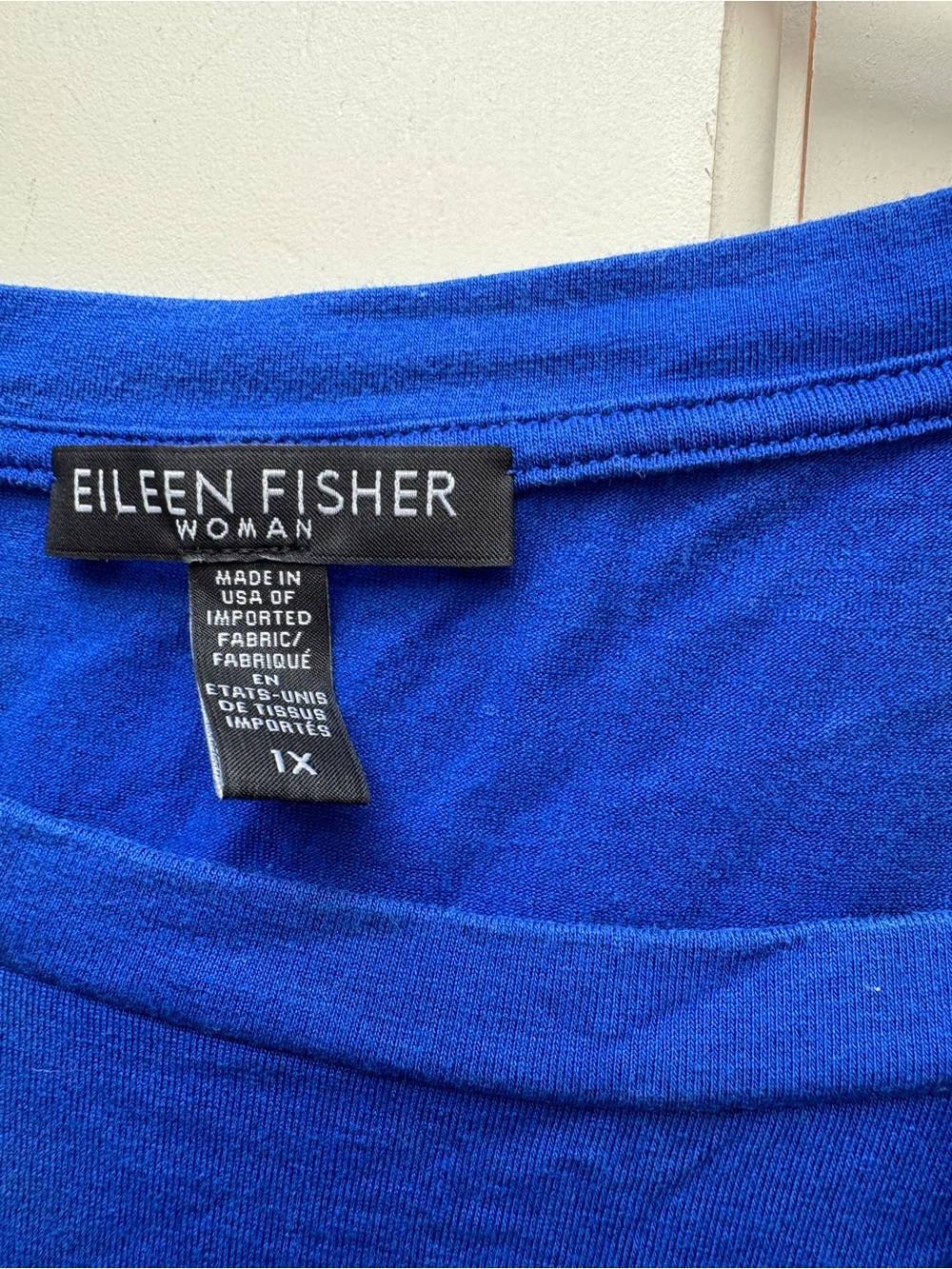 Eileen Fisher Bold Cobalt Short-Sleeve Tee - Picture 3 of 4